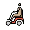 Person In Motorized Wheelchair: Medium-Light Skin Tone Emoji 🧑🏼‍🦼 image - OpenMoji style