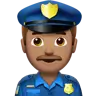 Man Police Officer: Medium Skin Tone Emoji 👮🏽‍♂️ image - Apple style