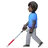 Man With White Cane: Dark Skin Tone