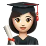 Woman Student: Light Skin Tone Emoji 👩🏻‍🎓 image - WhatsApp style