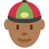 Person With Skullcap: Medium-Dark Skin Tone Emoji 👲🏾 image - Twitter / X (Twemoji) style