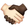 Handshake: Light Skin Tone, Dark Skin Tone Emoji 🫱🏻‍🫲🏿 image - WhatsApp style
