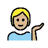 Person Tipping Hand: Medium-Light Skin Tone Emoji 💁🏼 image - OpenMoji style