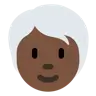 Person: Dark Skin Tone, White Hair Emoji 🧑🏿‍🦳 image - Twitter / X (Twemoji) style