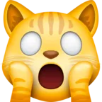 Face de chat lasse Emoji 🙀 image - Facebook Meta style