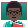 Man Teacher: Dark Skin Tone Emoji 👨🏿‍🏫 image - Google Noto Color style