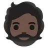 Person: Dark Skin Tone, Beard Emoji 🧔🏿 image - Google Noto Color style