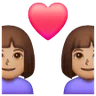 Couple With Heart: Woman, Woman, Medium Skin Tone Emoji 👩🏽‍❤️‍👩🏽 image - Samsung style