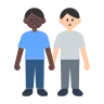 Men Holding Hands: Dark Skin Tone, Light Skin Tone Emoji 👨🏿‍🤝‍👨🏻 image - Tossface style