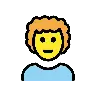 Man: Curly Hair Emoji 👨‍🦱 image - OpenMoji style