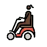 Woman In Motorized Wheelchair: Dark Skin Tone Emoji 👩🏿‍🦼 image - OpenMoji style