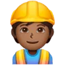 Construction Worker: Medium-Dark Skin Tone Emoji 👷🏾 image - Samsung style