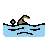 Person Swimming: Medium-Dark Skin Tone