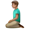 Man Kneeling: Medium Skin Tone Emoji 🧎🏽‍♂️ image - WhatsApp style