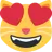 Gatto sorridente con occhi a forma di cuore