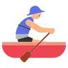 Man Rowing Boat: Medium-Light Skin Tone Emoji 🚣🏼‍♂️ image - Tossface style