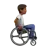 Person In Manual Wheelchair Facing Right: Medium-Dark Skin Tone