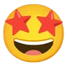 Emoji Grinning Face cu ochi de stele 🤩 image - Google Noto Color Animated style