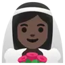 Woman With Veil: Dark Skin Tone Emoji 👰🏿‍♀️ image - Google Noto Color style