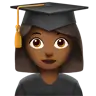 Woman Student: Medium-Dark Skin Tone Emoji 👩🏾‍🎓 image - Apple style
