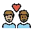 Couple With Heart: Man, Man, Medium-Light Skin Tone, Medium-Dark Skin Tone