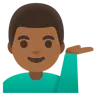 Man Tipping Hand: Medium-Dark Skin Tone Emoji 💁🏾‍♂️ image - Google Noto Color style
