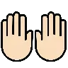 Raising Hands: Light Skin Tone Emoji 🙌🏻 image - OpenMoji style