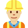 Man Construction Worker: Medium-Light Skin Tone Emoji 👷🏼‍♂️ image - Twitter / X (Twemoji) style