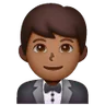 Man In Tuxedo: Medium-Dark Skin Tone Emoji 🤵🏾‍♂️ image - Samsung style
