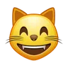 Emoji Gatto sorridente con occhi sorridenti 😸 image - Telegram style