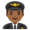 Man Pilot: Medium-Dark Skin Tone Emoji 👨🏾‍✈️ image - Google Noto Color style