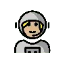 Woman Astronaut: Medium-Light Skin Tone Emoji 👩🏼‍🚀 image - OpenMoji style