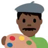 Man Artist: Dark Skin Tone Emoji 👨🏿‍🎨 image - Twitter / X (Twemoji) style