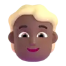 Person: Medium-Dark Skin Tone, Blond Hair Emoji 👱🏾 image - Microsoft 3D Fluent style