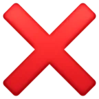 Cross Mark Emoji ❌ image - Facebook Meta style