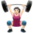 Woman Lifting Weights: Light Skin Tone