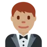 Man In Tuxedo: Medium Skin Tone Emoji 🤵🏽‍♂️ image - Twitter / X (Twemoji) style