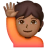 Person Raising Hand: Medium-Dark Skin Tone Emoji 🙋🏾 image - Samsung style