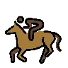 Horse Racing: Dark Skin Tone Emoji 🏇🏿 image - OpenMoji style