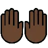 Raising Hands: Dark Skin Tone Emoji 🙌🏿 image - OpenMoji style