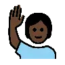 Person Raising Hand: Dark Skin Tone Emoji 🙋🏿 image - OpenMoji style