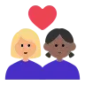 Couple With Heart: Woman, Woman, Medium-Light Skin Tone, Medium-Dark Skin Tone Emoji 👩🏼‍❤️‍👩🏾 image - Tossface style