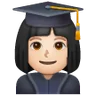 Woman Student: Light Skin Tone Emoji 👩🏻‍🎓 image - Samsung style
