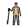 Man With White Cane: Medium-Light Skin Tone Emoji 👨🏼‍🦯 image - OpenMoji style