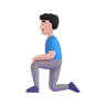 Man Kneeling: Light Skin Tone Emoji 🧎🏻‍♂️ image - Microsoft 3D Fluent style