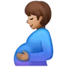 Pregnant Man: Medium Skin Tone Emoji 🫃🏽 image - Samsung style