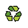Schwarzes Universal-Recycling-Symbol Emoji ♻ image - OpenMoji style
