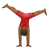 Man Cartwheeling: Medium-Dark Skin Tone
