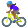 Woman Biking: Medium-Dark Skin Tone Emoji 🚴🏾‍♀️ image - Google Noto Color style