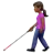 Woman With White Cane: Medium-Dark Skin Tone